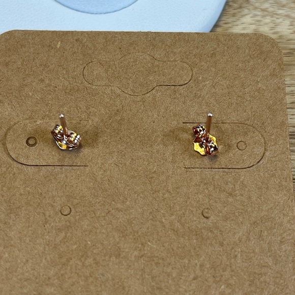 Rose Gold Solid 925 Sterling Silver Sapphire Gemstone Push Back Stud Earrings - Picture 5 of 10